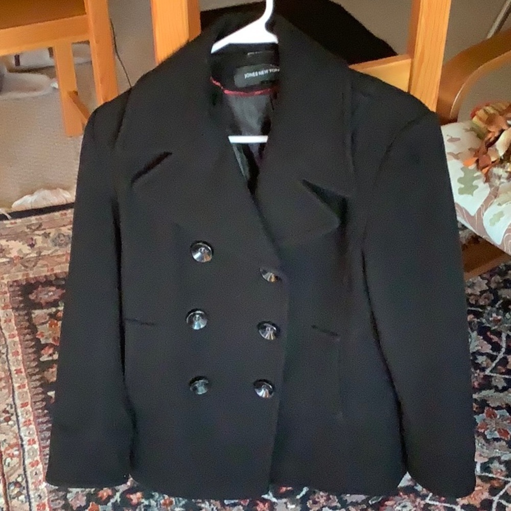 Black Wool Jones New York Pea Coat